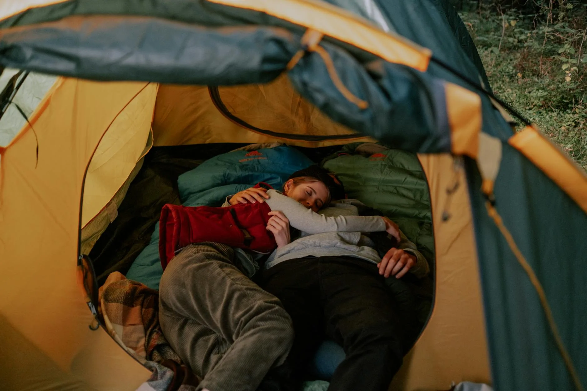 Tent in the rain showing waterproof performance